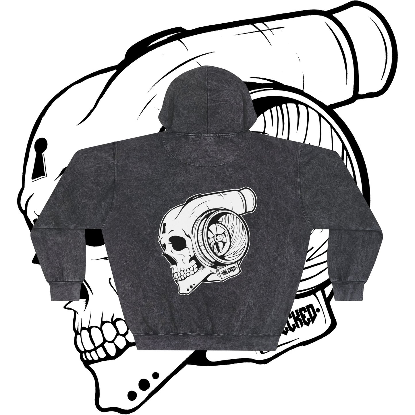 Turbo Skull Mineral Wash Hoodie